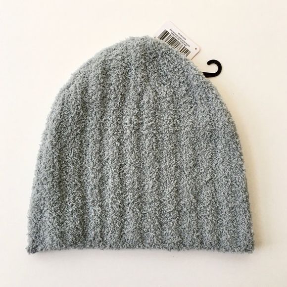 Chenille Ribbed Stretch Poly Soft Cozy Gray Beanie Winter Hat - Picture 3 of 6
